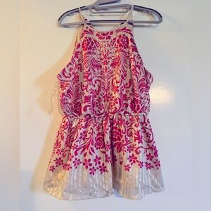 NWOT Savanna Jane Pink and cream top